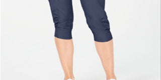 Calça Capri Calvin Klein Feminina com Punho e Cordão Cinza Tamanho G