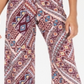 Calça Palazzo Macia Geo Printed Be Bop Junior Vermelha Tamanho X-S