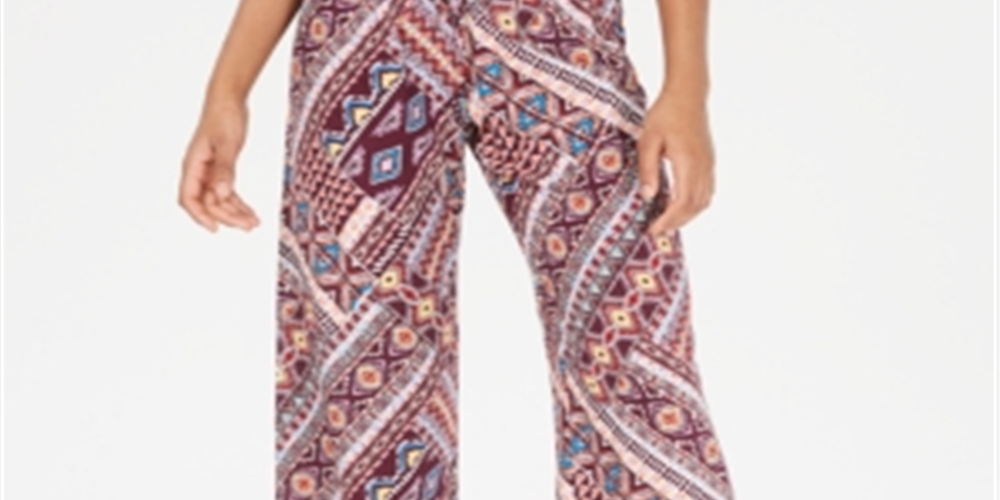 Calça Palazzo Macia Geo Printed Be Bop Junior Vermelha Tamanho X-S