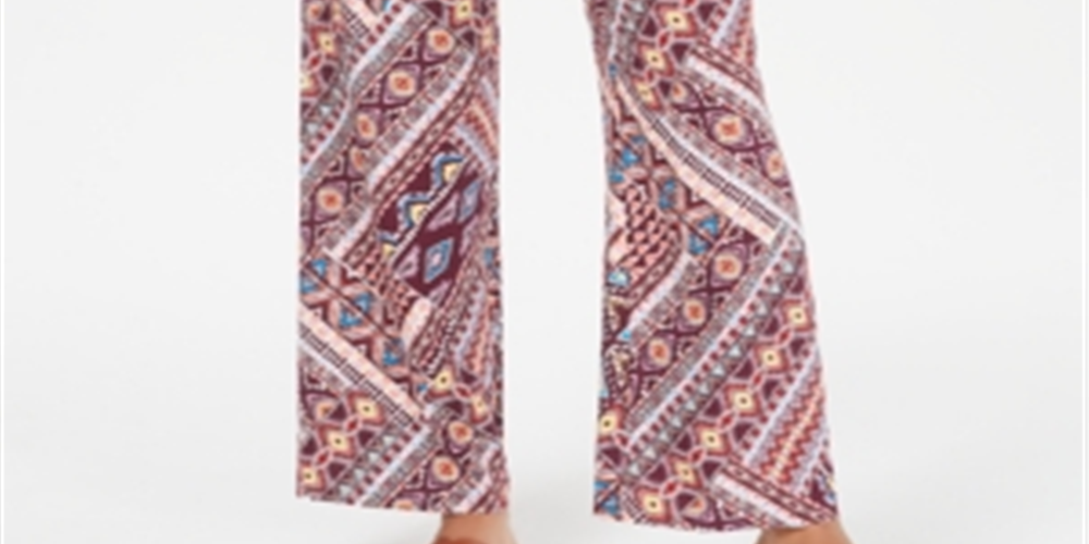 Calça Palazzo Macia Geo Printed Be Bop Junior Vermelha Tamanho X-S