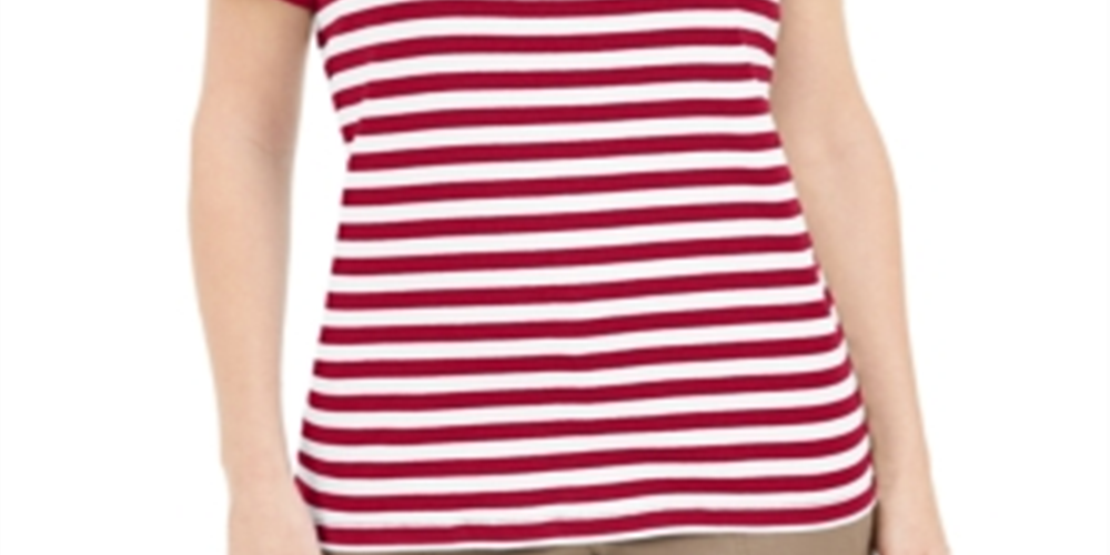Karen Scott Top Listrado Feminino Anchor Vermelho Tamanho Grande