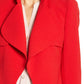 Anne Klein Blazer Feminino com Gola Cascata e Frente Aberta, Vermelho, Tamanho 2