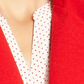 Anne Klein Blazer Feminino com Gola Cascata e Frente Aberta, Vermelho, Tamanho 2