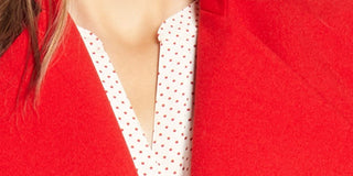 Anne Klein Blazer Feminino com Gola Cascata e Frente Aberta, Vermelho, Tamanho 2