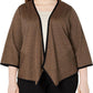Cardigan feminino Alfani com estampa peplum e drapeado, marrom, tamanho 2X