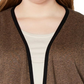 Cardigan feminino Alfani com estampa peplum e drapeado, marrom, tamanho 2X