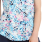 Camiseta feminina estampada com decote redondo da coleção JM, azul, tamanho médio