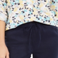 Blusa feminina Charter Club com estampa frontal de botões, em mistura de linho, branca, tamanho pequeno P