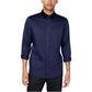 Camisa masculina com botões e gola de veludo da INC International Concepts, tamanho grande, azul-marinho
