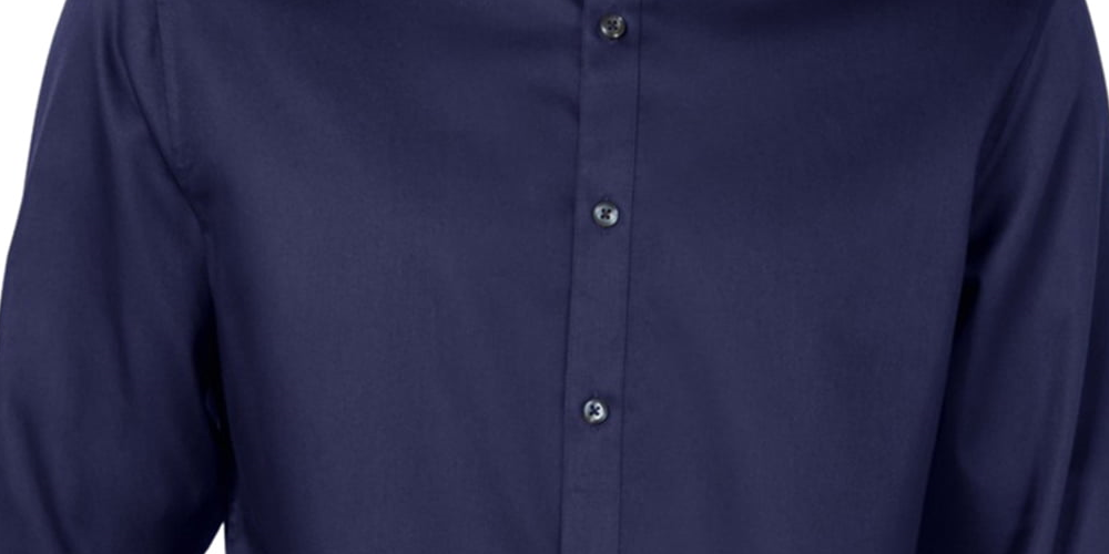 Camisa masculina com botões e gola de veludo da INC International Concepts, tamanho grande, azul-marinho