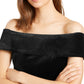 Vestido de coquetel Calvin Klein feminino com alças finas, ombro de fora e acima do joelho, preto, tamanho 12