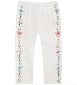 Calça com Borda de Flor para Bebê Menina First Impressions Cinza Tamanho 12 MOS