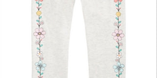 Calça com Borda de Flor para Bebê Menina First Impressions Cinza Tamanho 12 MOS