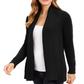 Cardigan feminino Charter Club com gola xale e frente aberta, preto, tamanho extrapequeno