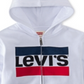 Moletom com capuz Levi's Little Boy's Sportswear Logo Fleece com zíper completo, branco, tamanho 5