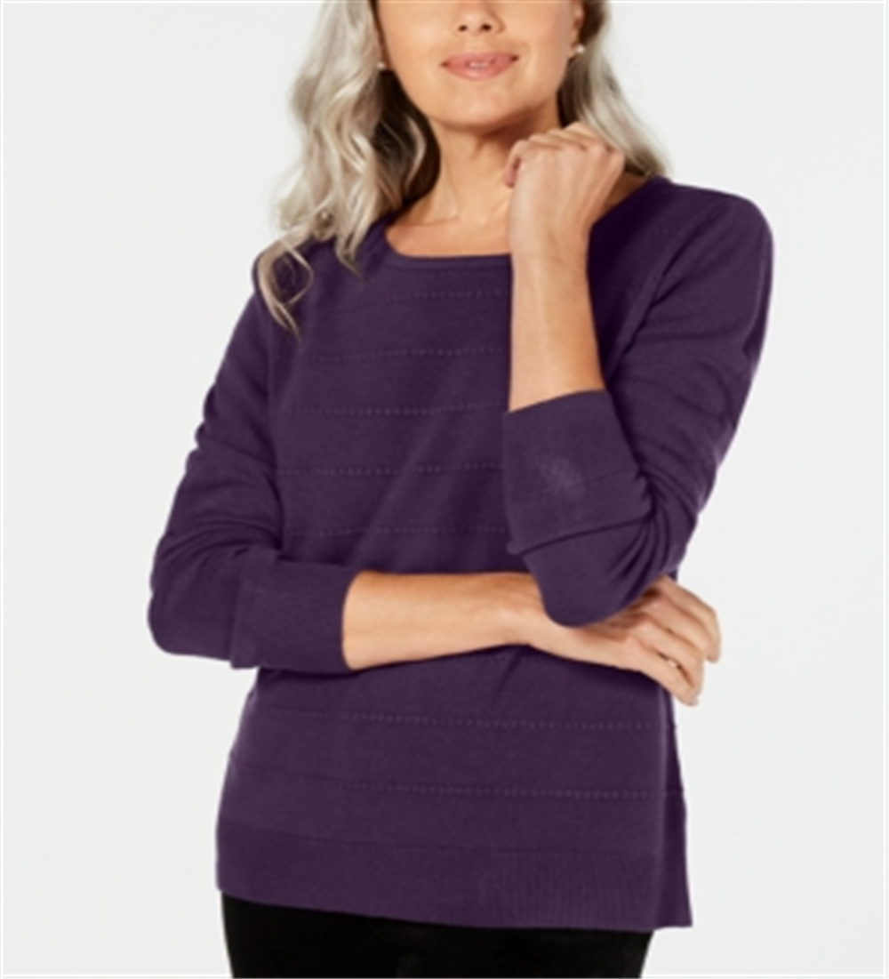 Karen Scott Suéter Feminino com Ponto Otomano Roxo Tamanho Pequeno P