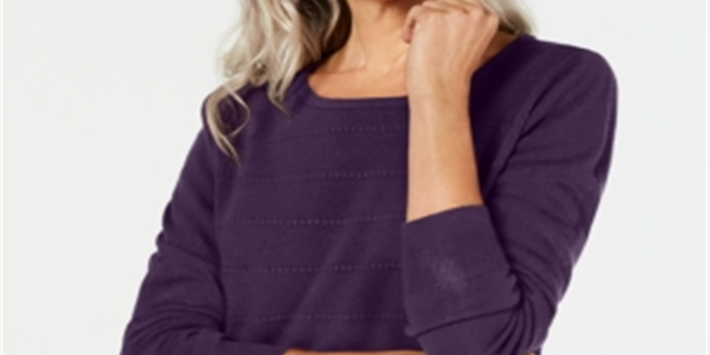 Karen Scott Suéter Feminino com Ponto Otomano Roxo Tamanho Pequeno P