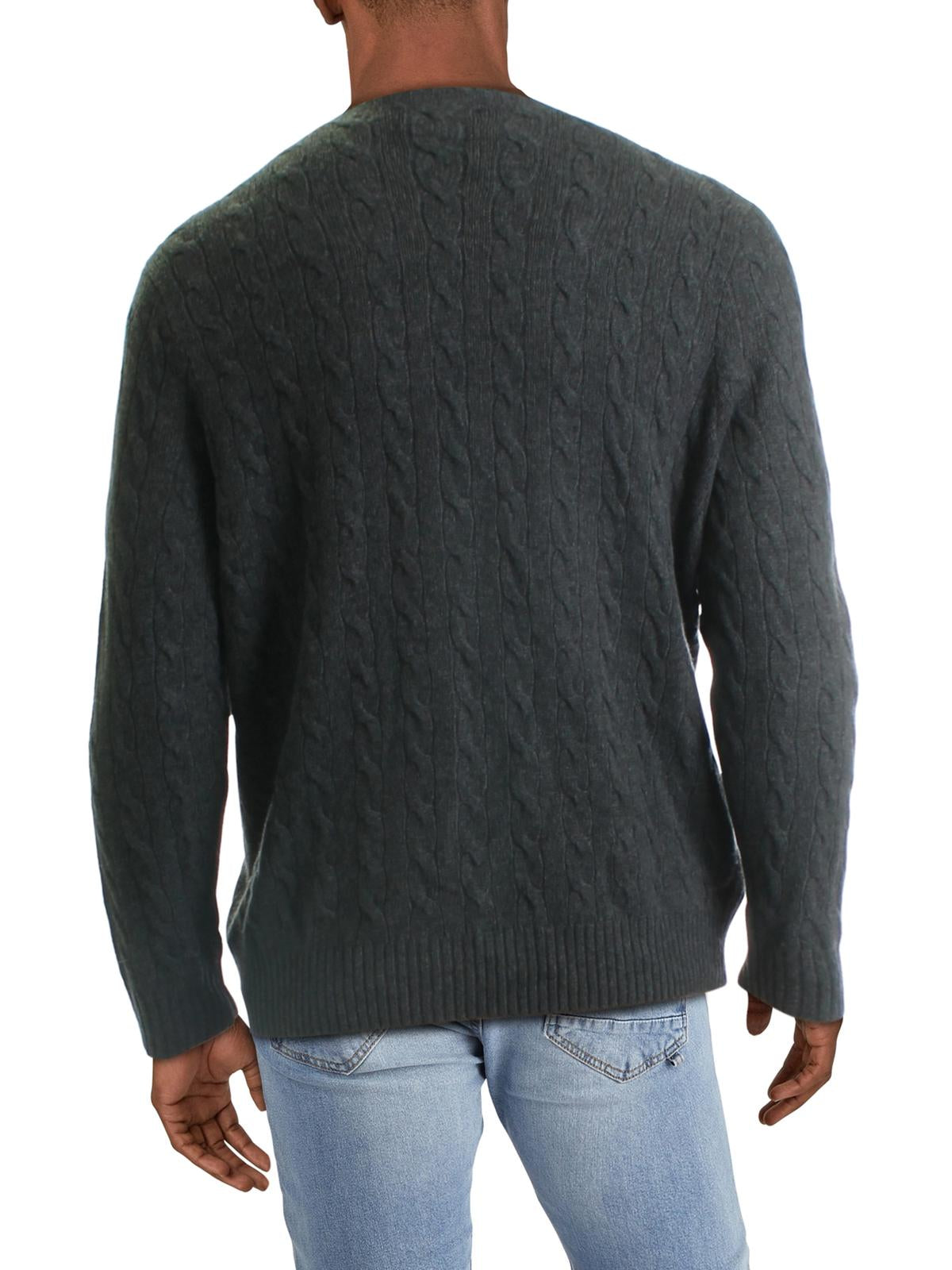 Suéter masculino Ralph Lauren Cableknit cinza tamanho 2XB
