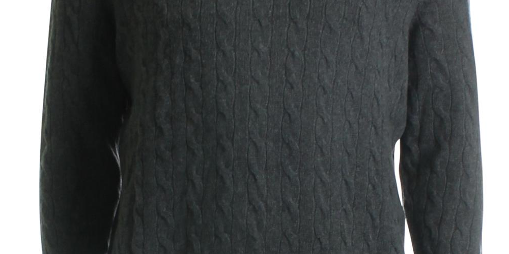 Suéter masculino Ralph Lauren Cableknit cinza tamanho 2XB
