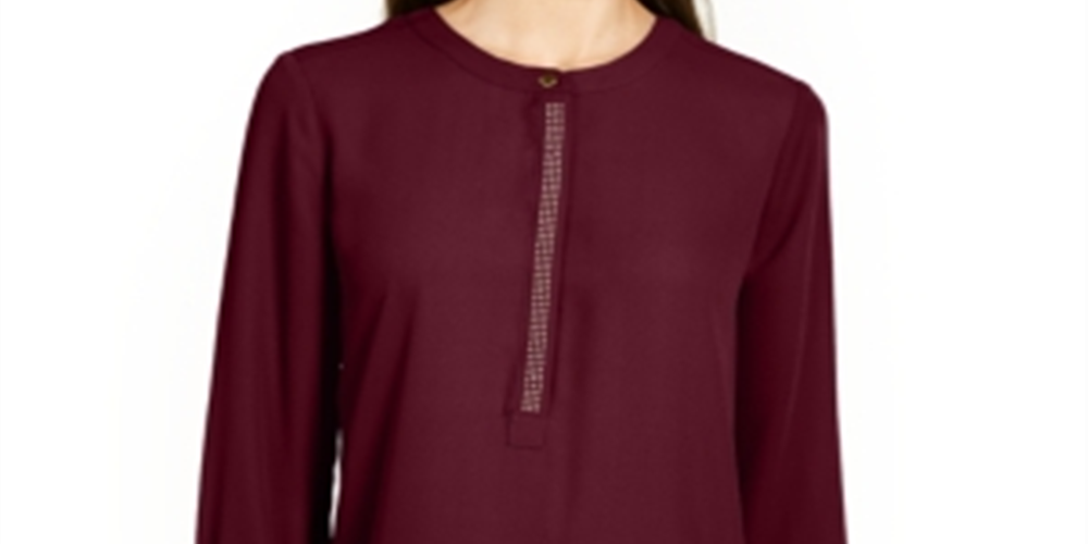 Blusa feminina plissada nas costas JM Collection - vermelha, tamanho XX-grande
