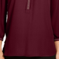 Blusa feminina plissada nas costas JM Collection - vermelha, tamanho XX-grande