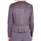 Cardigan feminino Anne Klein com manga comprida e abertura, cinza, tamanho XS