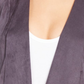 Cardigan feminino Anne Klein com manga comprida e abertura, cinza, tamanho XS