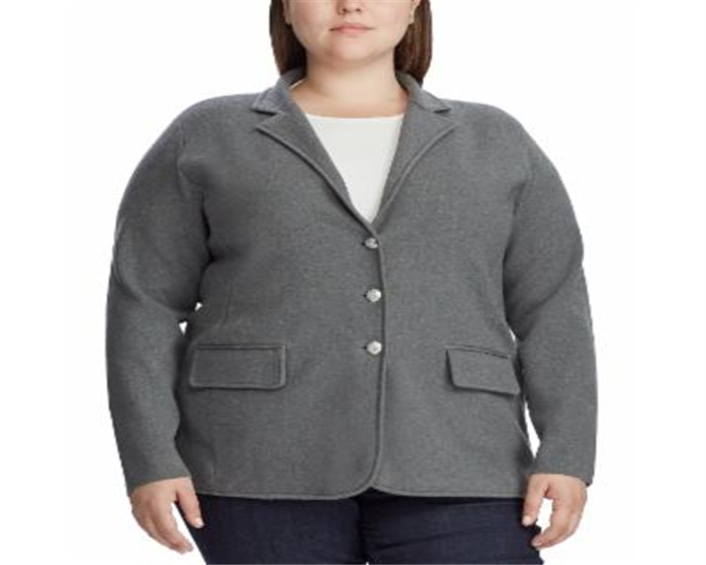 Blazer de malha Ralph Lauren feminino cinza tamanho 3X