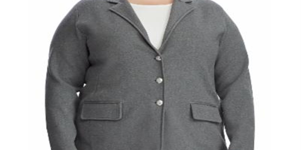 Blazer de malha Ralph Lauren feminino cinza tamanho 3X