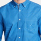 Camisa de popeline masculina Nautica Classic Fit em azul xadrez, tamanho XXX-G