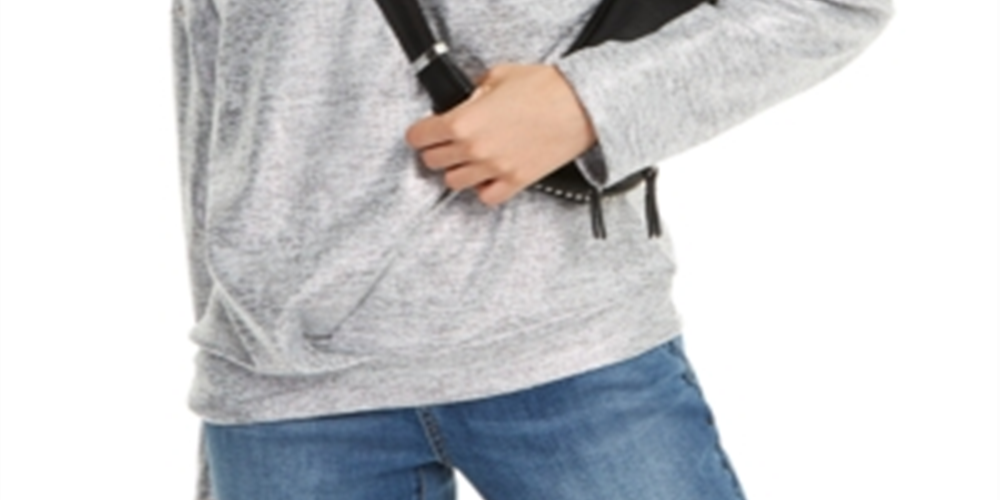 Moletom com tachas Shine da INC International Concepts para mulheres, cinza, tamanho X-S