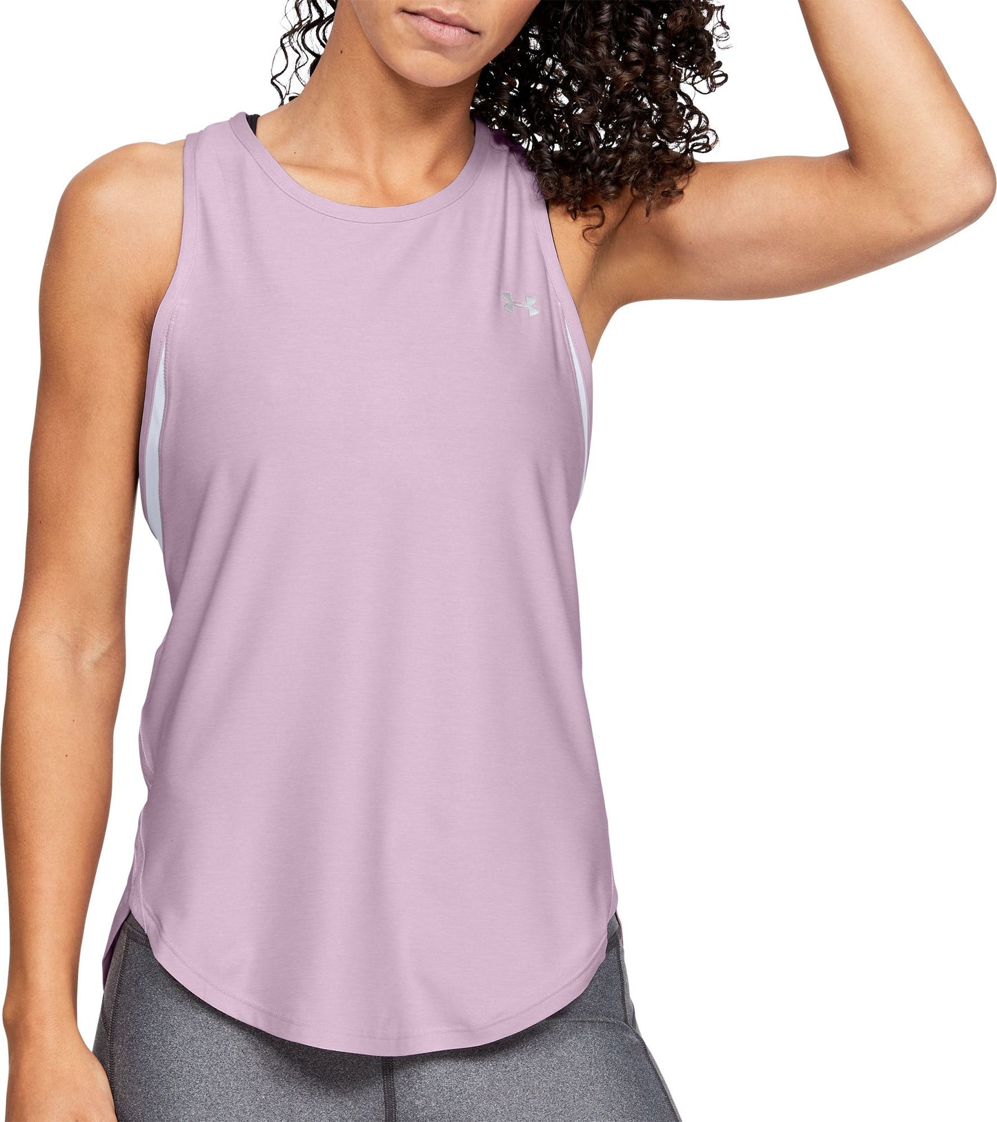 Camiseta regata Under Armour Sport Melange feminina, cor lavanda, tamanho XL