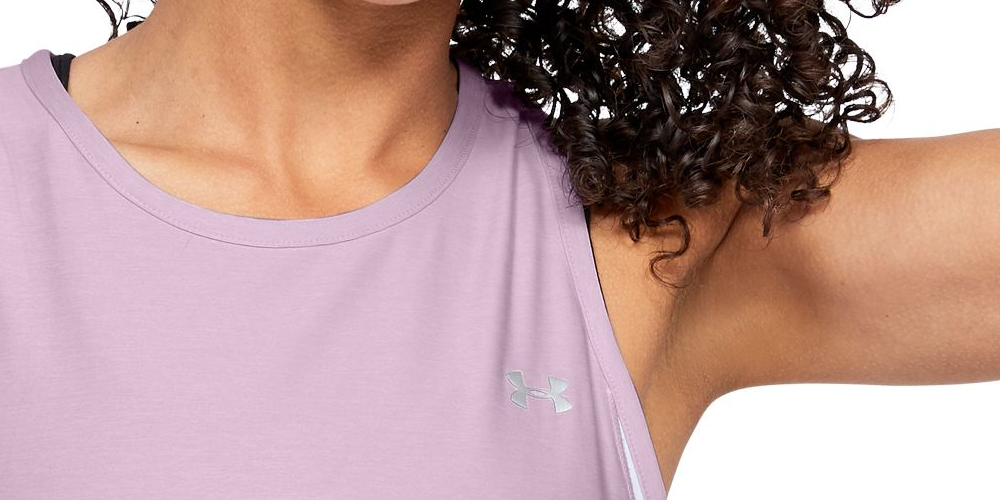 Camiseta regata Under Armour Sport Melange feminina, cor lavanda, tamanho XL