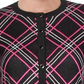 Cardigan xadrez feminino Charter Club, preto, tamanho pequeno