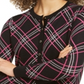 Cardigan xadrez feminino Charter Club, preto, tamanho pequeno