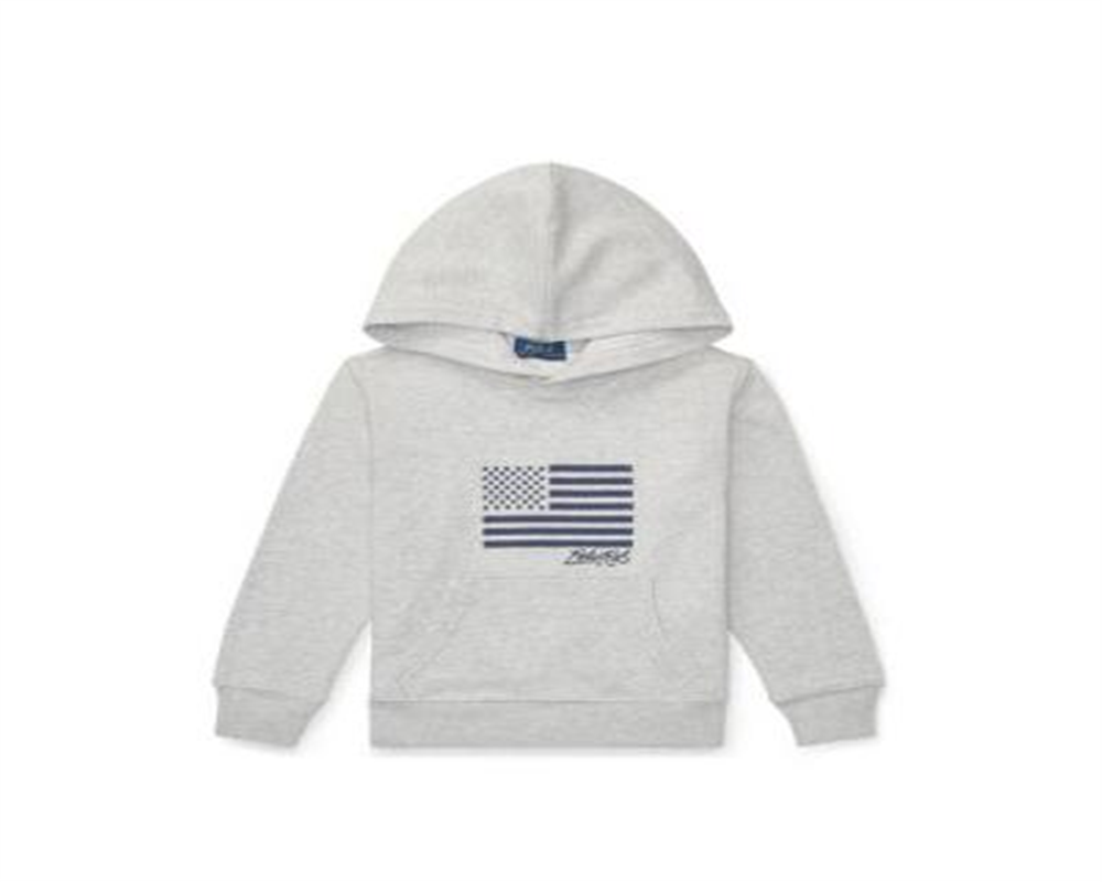 Moletom com capuz Ralph Lauren Little Boy's Bordado Terry Cotton Cinza Tamanho 5
