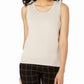 Cardigan feminino Charter Club sem mangas com gola redonda, marrom, tamanho XX-G