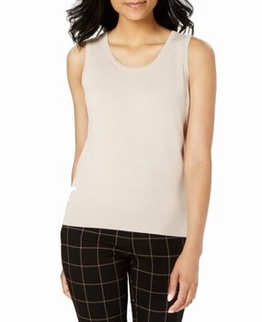 Cardigan feminino Charter Club sem mangas com gola redonda, marrom, tamanho XX-G