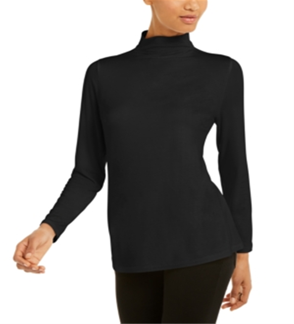 Blusa feminina Alfani com gola falsa, preta, tamanho XX-G