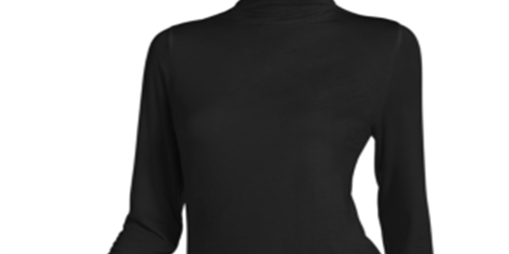 Blusa feminina Alfani com gola falsa, preta, tamanho XX-G