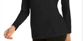 Blusa feminina Alfani com gola falsa, preta, tamanho XX-G