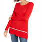 Túnica feminina assimétrica e adornada da INC International Concepts, vermelha, tamanho X-Large