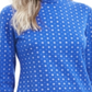 Karen Scott Blusa Feminina com Estampa de Flocos de Neve e Gola Redonda Azul Tamanho P