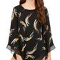 Top poncho estampado feminino Alfani preto tamanho pequeno P