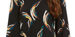 Top poncho estampado feminino Alfani preto tamanho pequeno P