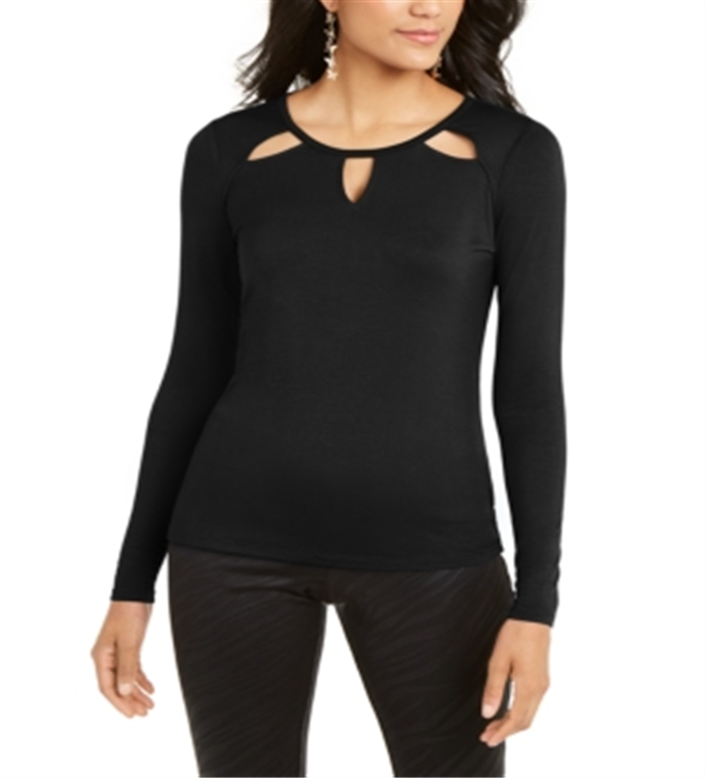 Thalia Sodi Top Feminino Decote Recortado Preto Tamanho XX-G