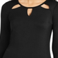 Thalia Sodi Top Feminino Decote Recortado Preto Tamanho XX-G