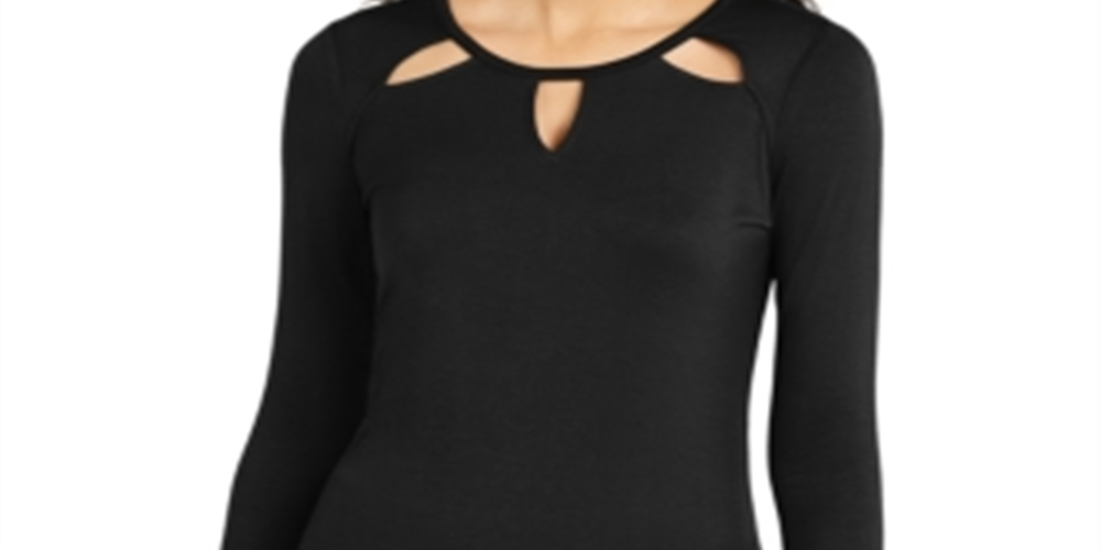 Thalia Sodi Top Feminino Decote Recortado Preto Tamanho XX-G