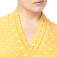 Blusa feminina Anne Klein plissada com bolinhas, sem mangas, gola V, amarela, tamanho grande