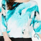 Blusa Alfani Feminina Estampada Abstrata Azul Tamanho Pequeno Médio